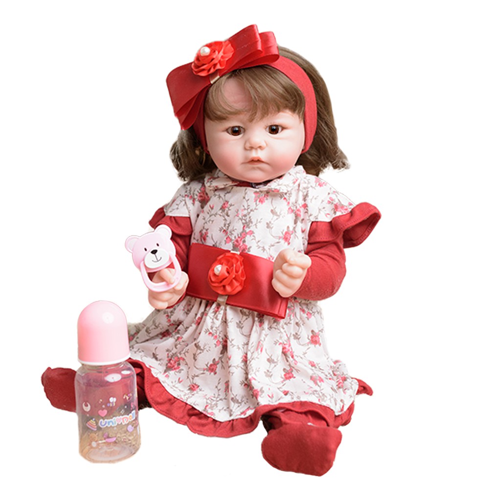 Boneco Bebê Reborn - Leo Sonequinha - Vermelho - Unidoll