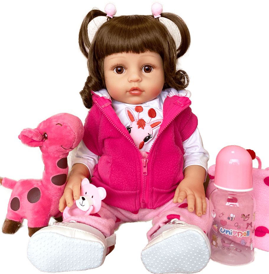 Bebê Boneca Reborn Realista Girafinha Menina de Silicone 48c