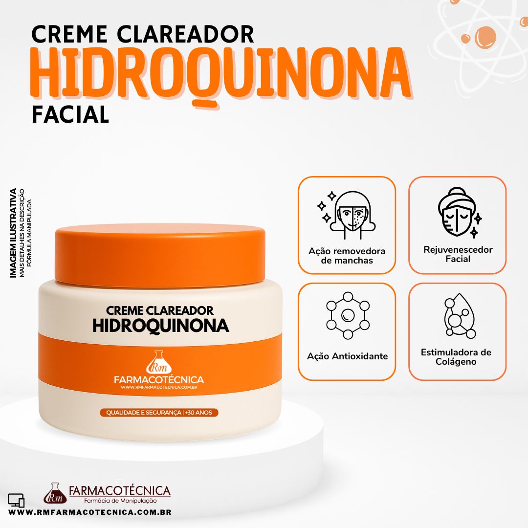 Creme Clareador Hidroquinona (Facial) - RM Farmacotécnica ...