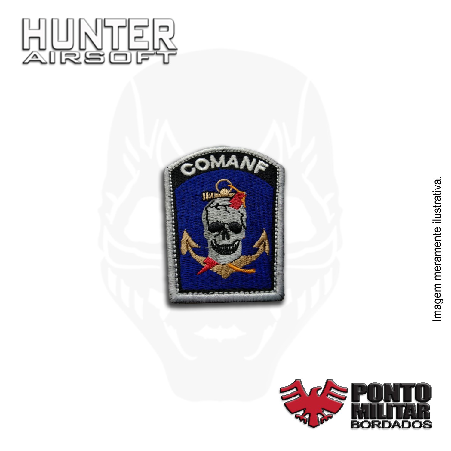 Escudo COMANF I Comandos Anfíbios Patch Bordado - Ponto Militar