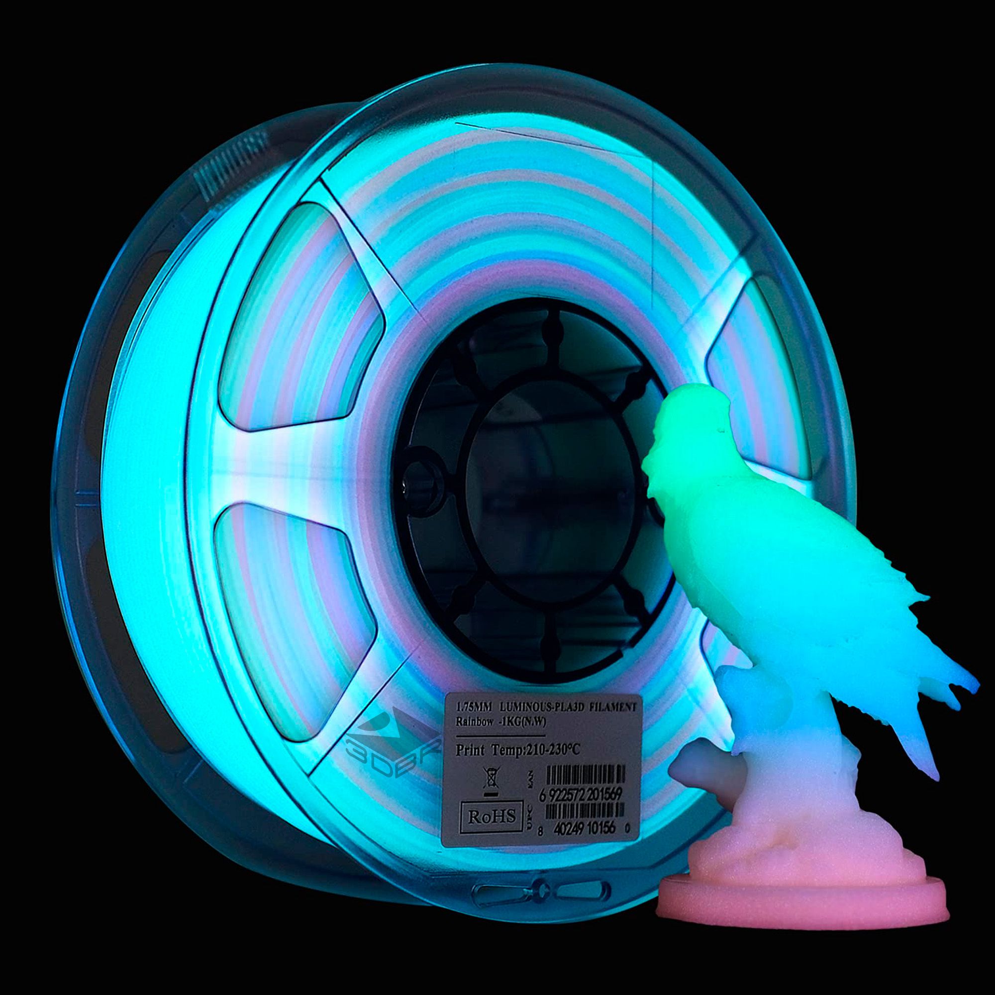 Luminious Filament Luminous PLA filament - Luminous Rainbow - 3DBR, as melhores marcas e ...