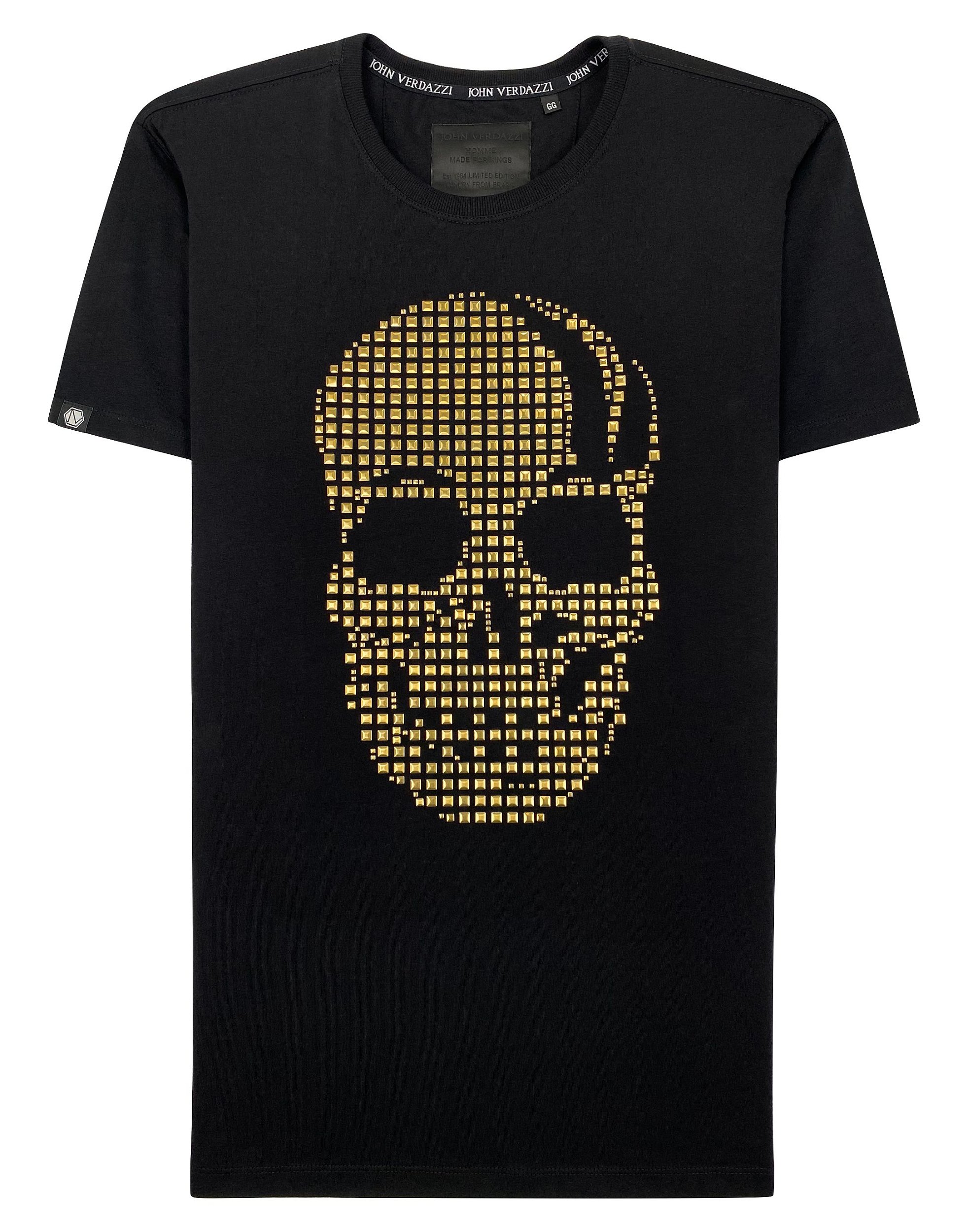 Camiseta masculina premium preta caveira dourada - JOHN VERDAZZI: The  Ultimate Fashion Luxury E-Shop - Site Oficial