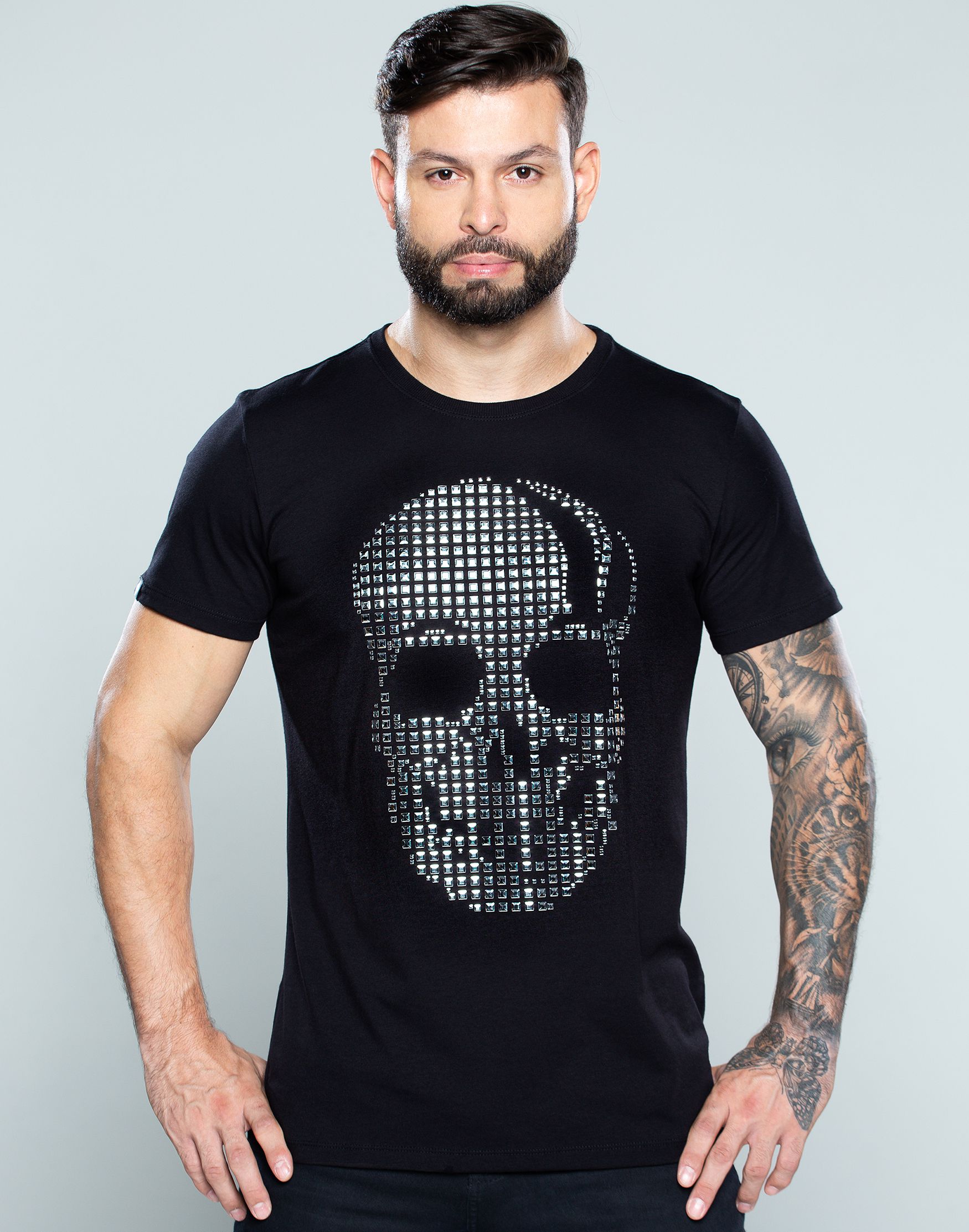 Camiseta masculina premium preta caveira prateada - JOHN VERDAZZI: The  Ultimate Fashion Luxury E-Shop - Site Oficial