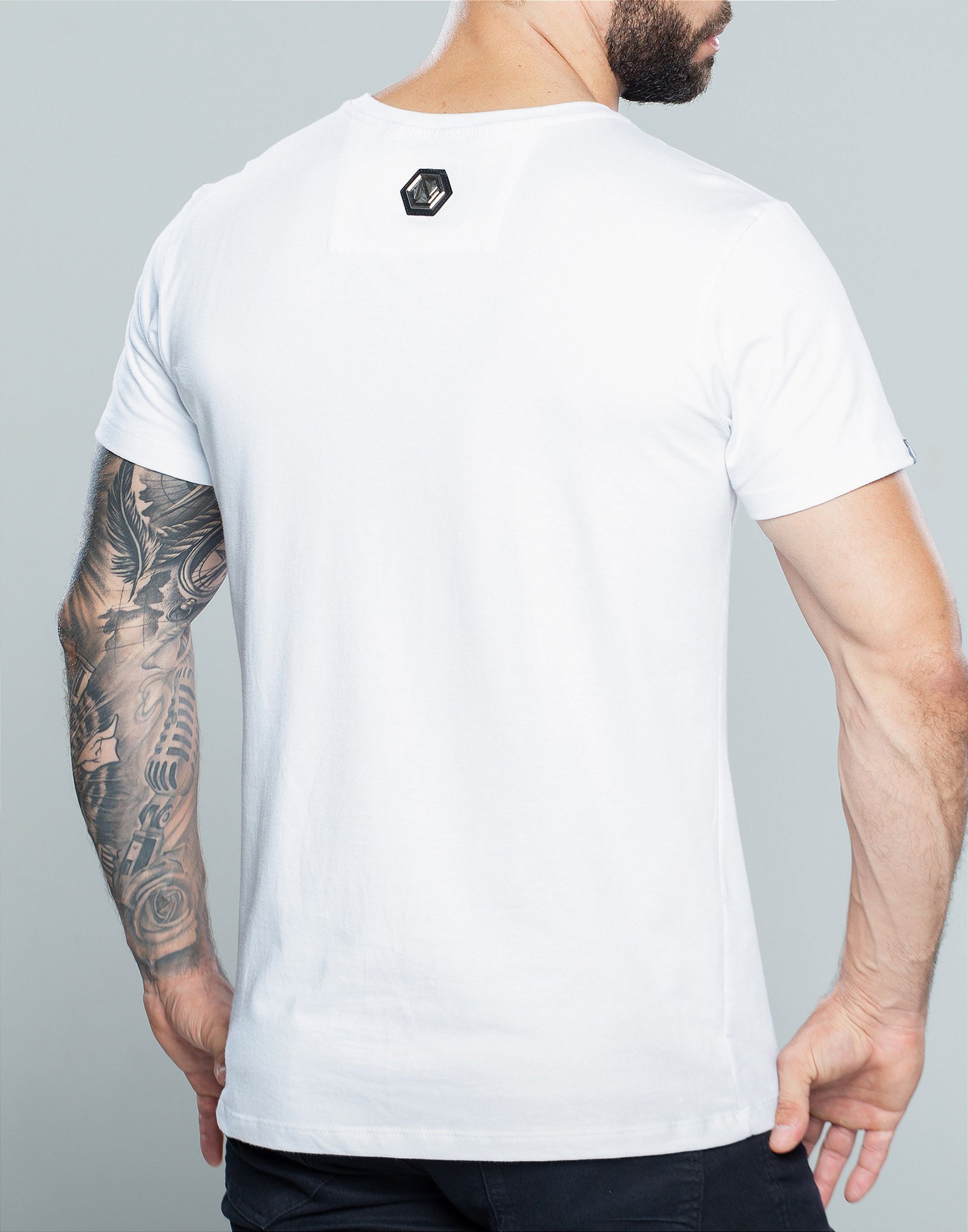 Camiseta Longline Branca Caveira Preta - John Verdazzi - Imperium Store