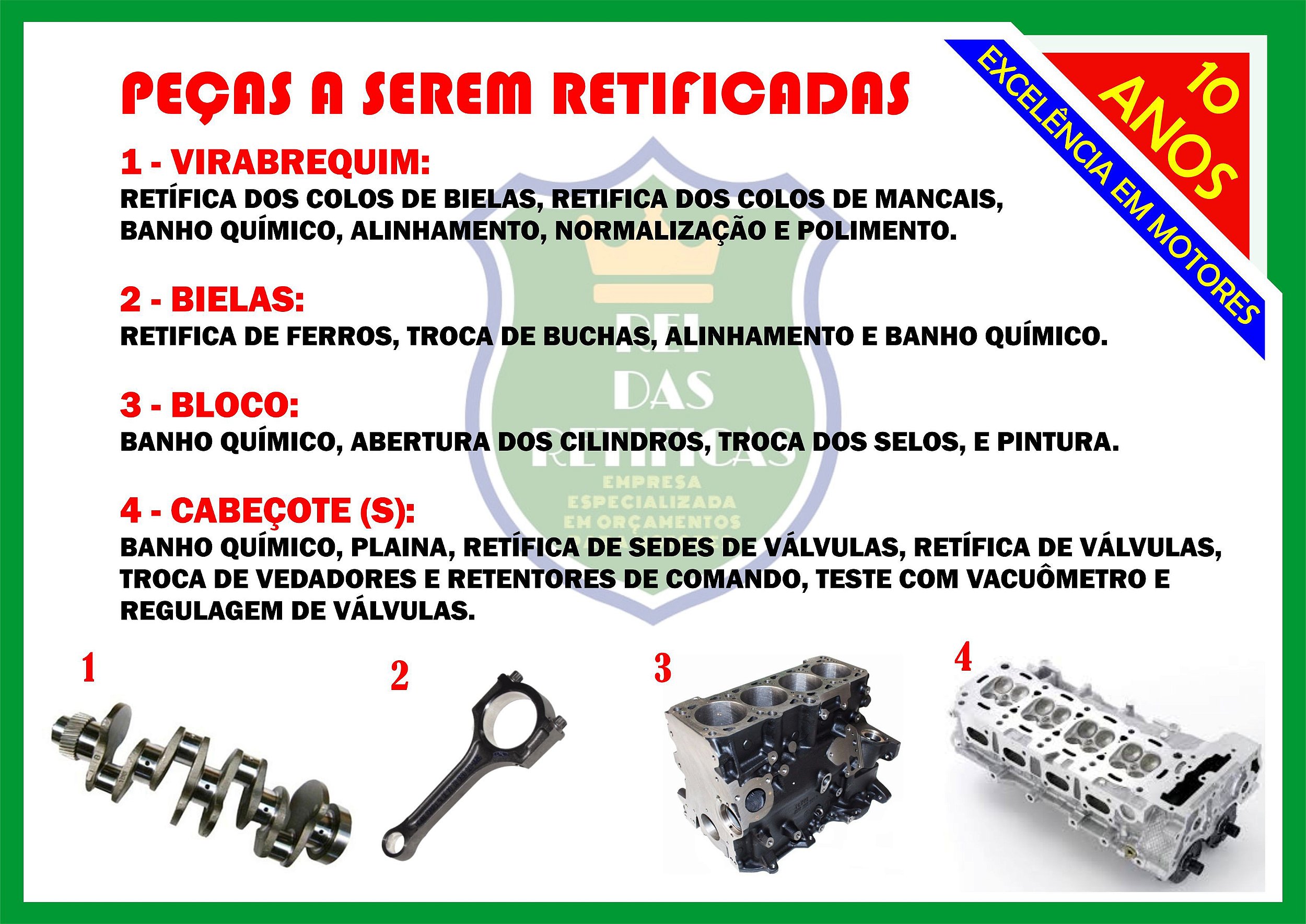 Retifica Motor Fiesta/Ká/Corrier - 1.0/1.3/1.4/1.6 - 8V/16V - Rei das ...