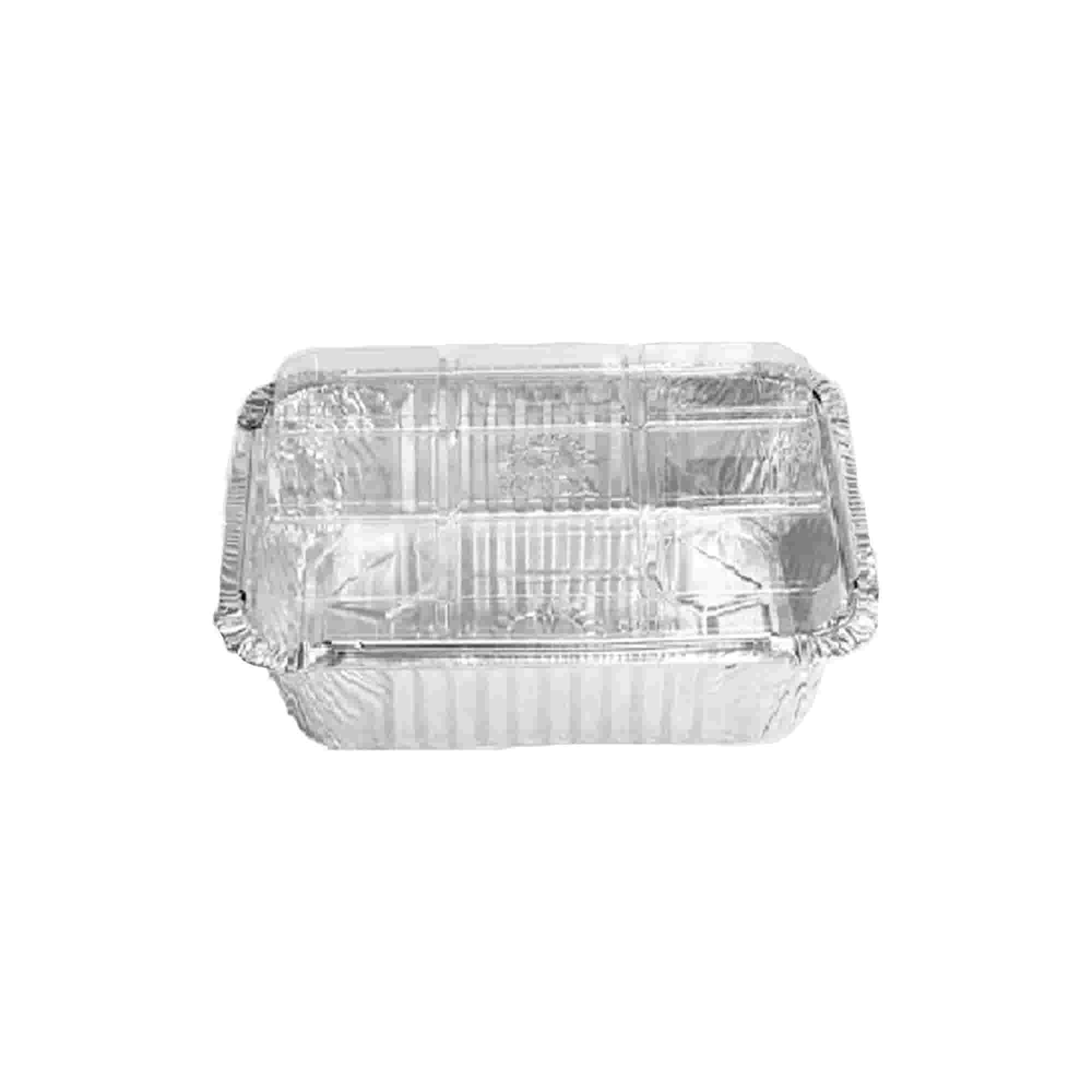 Bandeja de aluminio D6 rectangular 500 ml con tapa