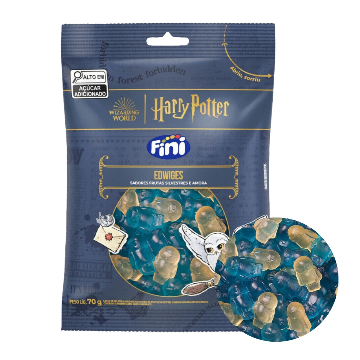 Kit 4 Balas Harry Potter Óculos Raio Chapéu Edwiges 70g Fini ...