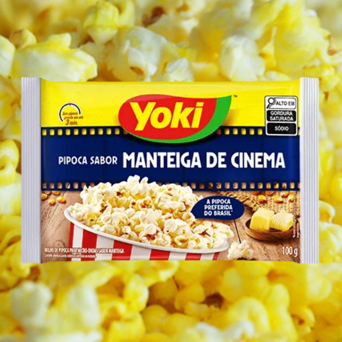 Pipoca de Microondas Yoki – Sabor Manteiga de Cinema 100g - Mercadoce ...