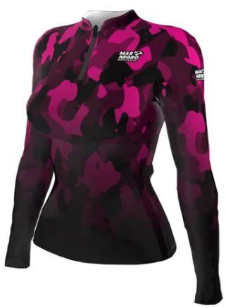 CAMISETA DE PESCA MAR NEGRO FEMININO CAMUFLADO GG - Shop do Mineiro