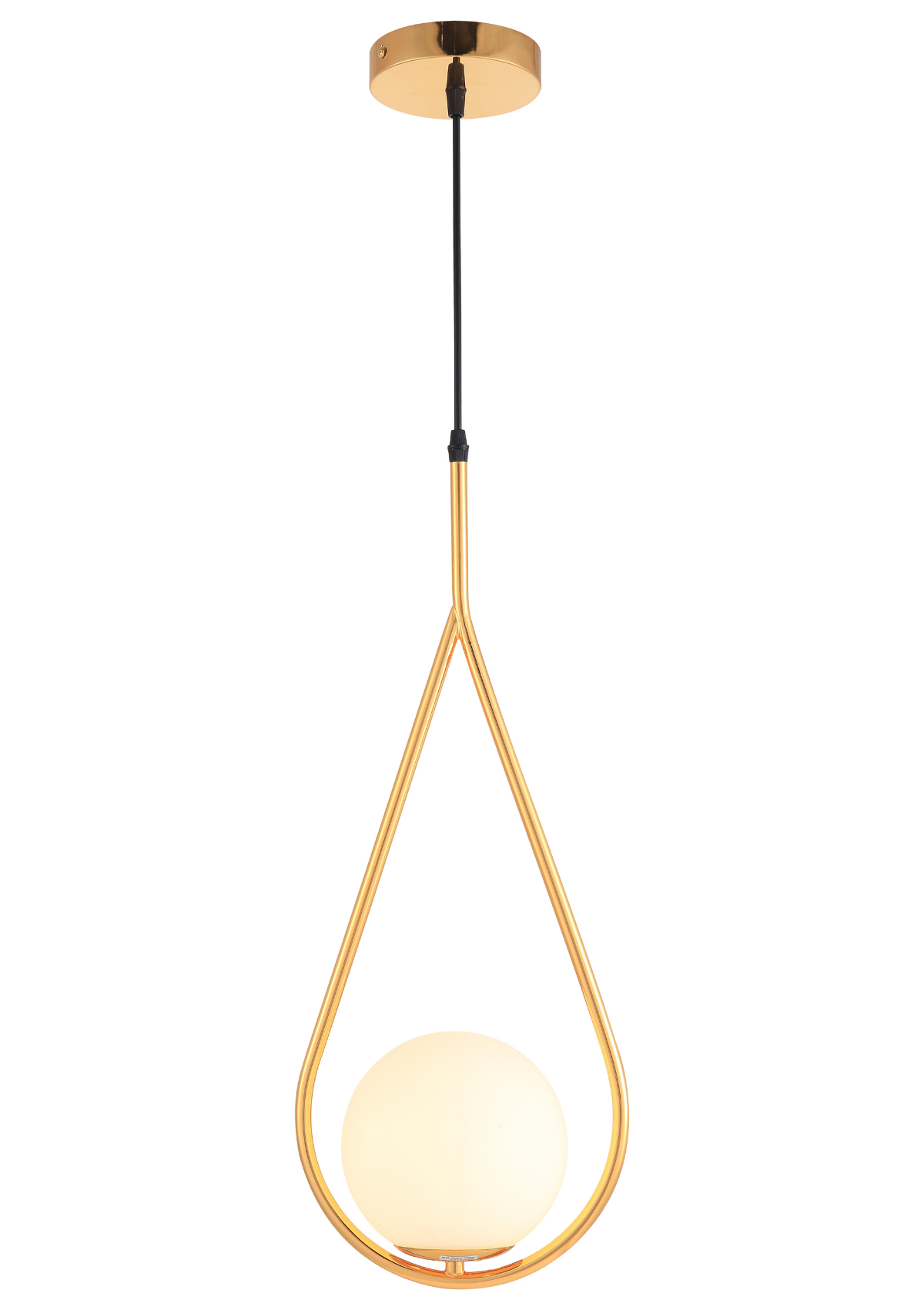 Luminária Pendente Lustre Aro Gota Dourado Bola Globo Esfera Opaco ...