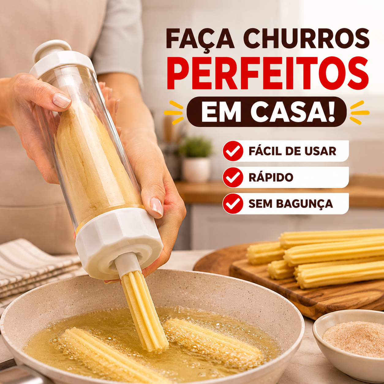 Máquina Manual de Churros Caseiros | Edrober - Edrober - utensílios ...