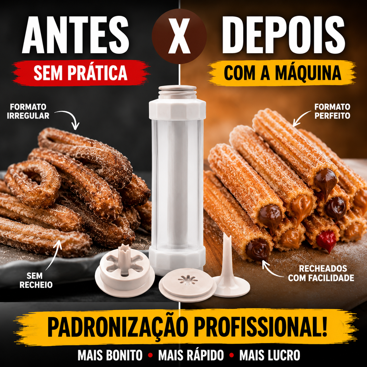 Máquina Manual de Churros Caseiros | Edrober - Edrober - utensílios ...