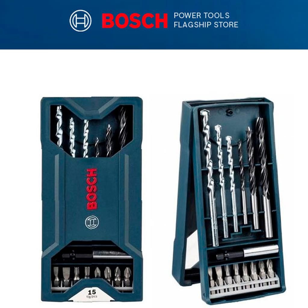 KIT DE BROCAS XLINE 15 PEÇAS BOSCH PERFURAR MADEIRA CONCRETO - ARMAZEM ...