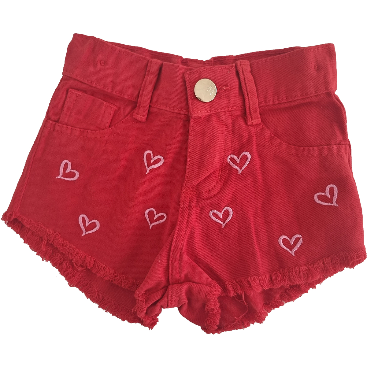 Shorts Feminino Infantil Menina Com Barra Desfiada Veste do 02 ao