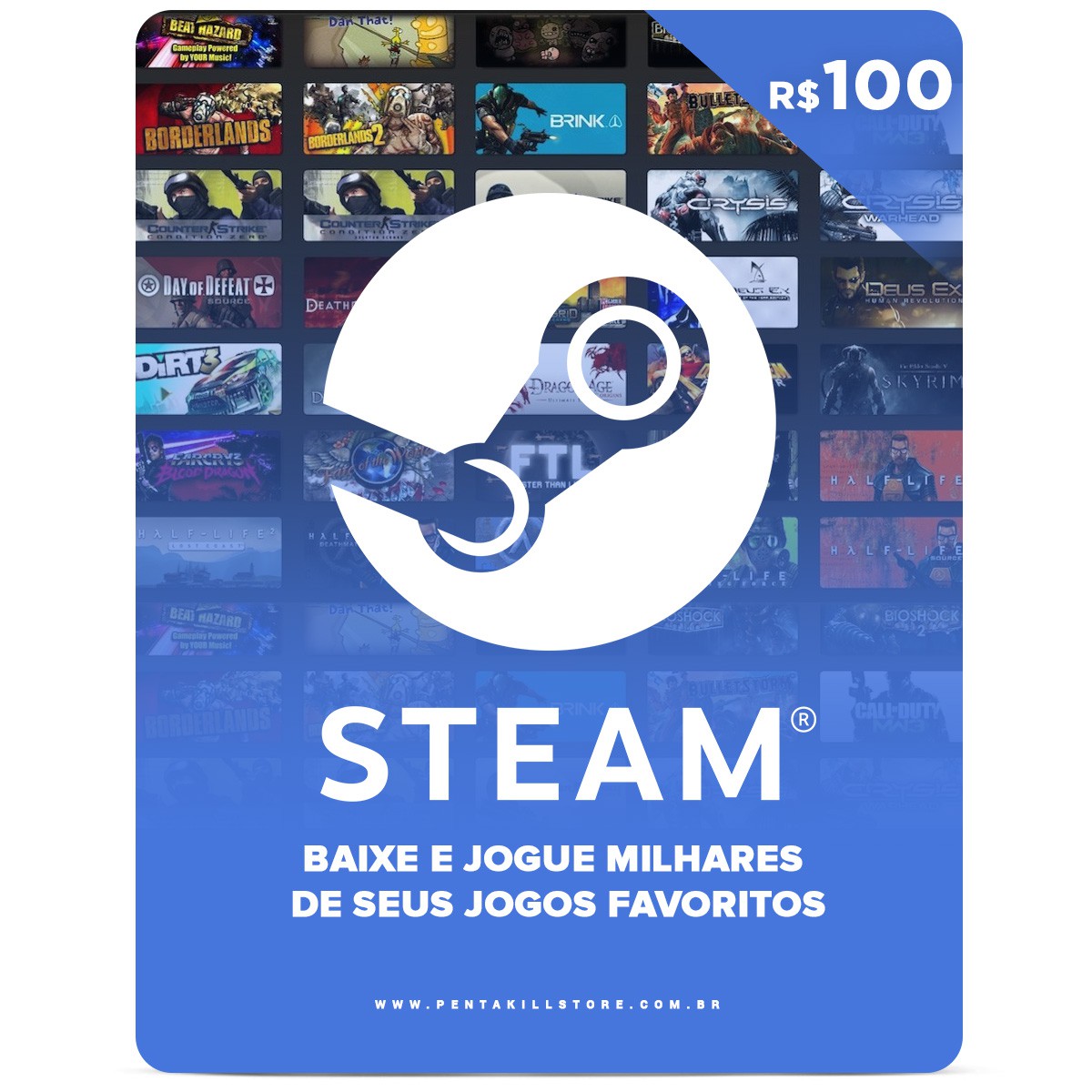 Cartão Steam 100R$ (Brasil) – Bgamer Angola