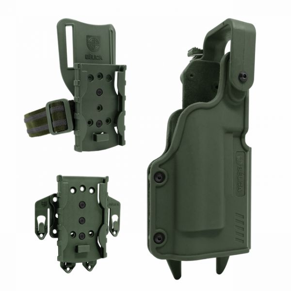 ACEXIER Adattatore Per Fondina Modulare In Metallo QLS 19 22 Drop Leg Gun Holster Case Mid-Ride Adapter Lower The Pistol Below Belt Carry Platform (CP - Foto 8