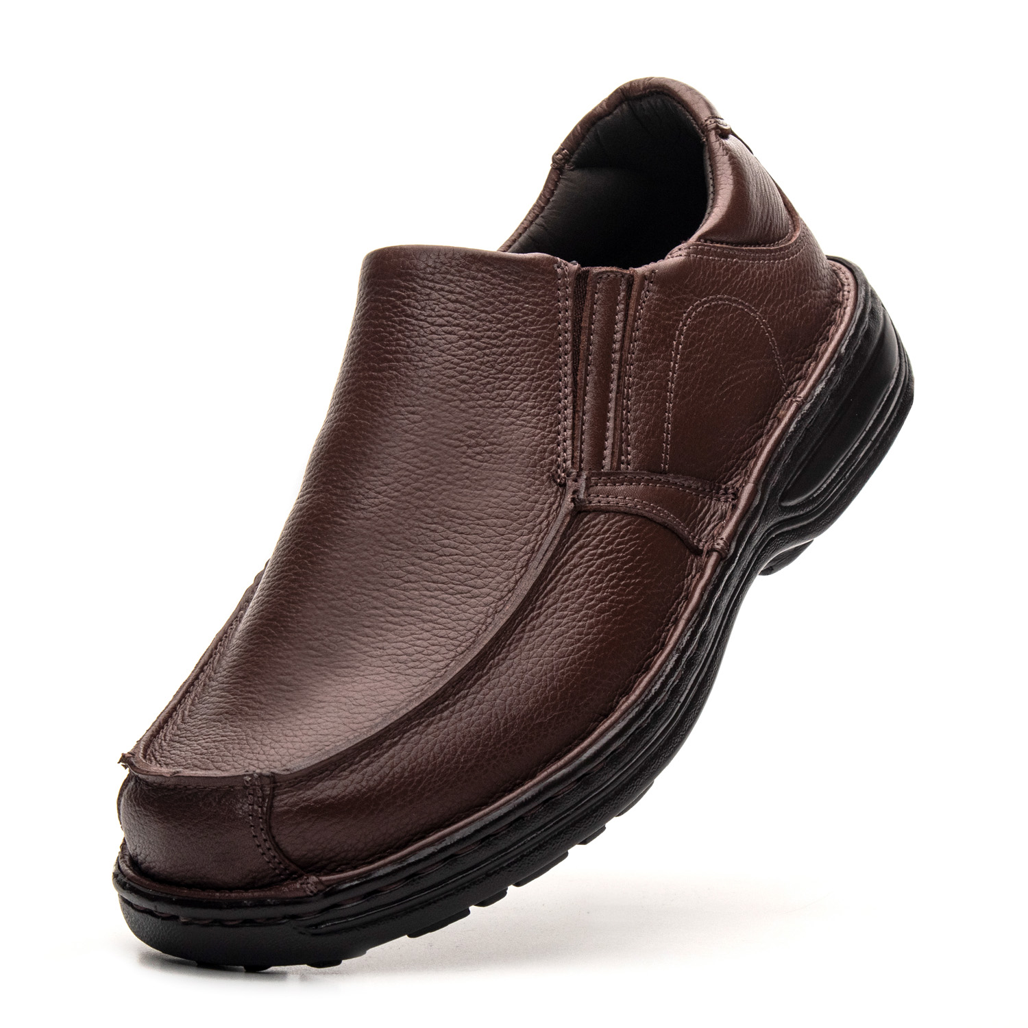 Sapato Masculino De Couro Legítimo Pro Alívio - 8100 Café