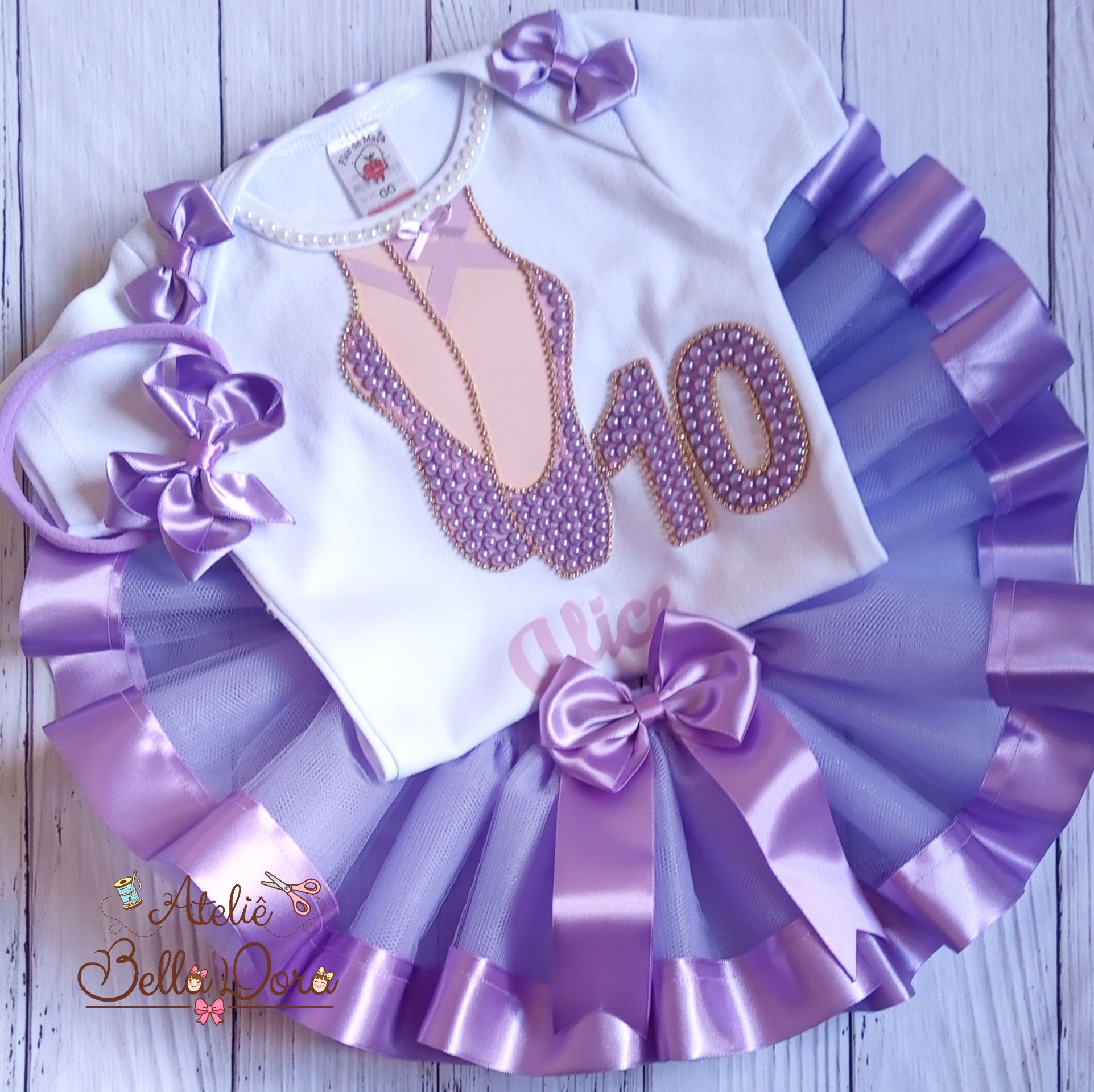 Conjunto tutu personalizado princesa sofia