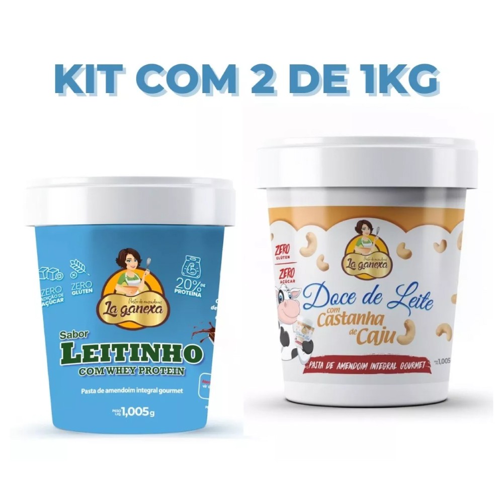 Kit Pastas De Amendoim Leitinho e Doce De Leite 1kg cada - La Ganexa - BH  Suplementos