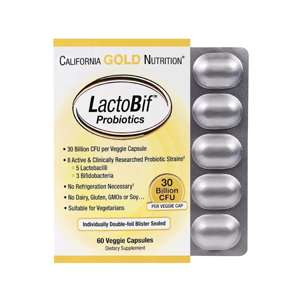Probióticos LactoBif 30 Bilhões de UFCs - California Gold Nutrition ...