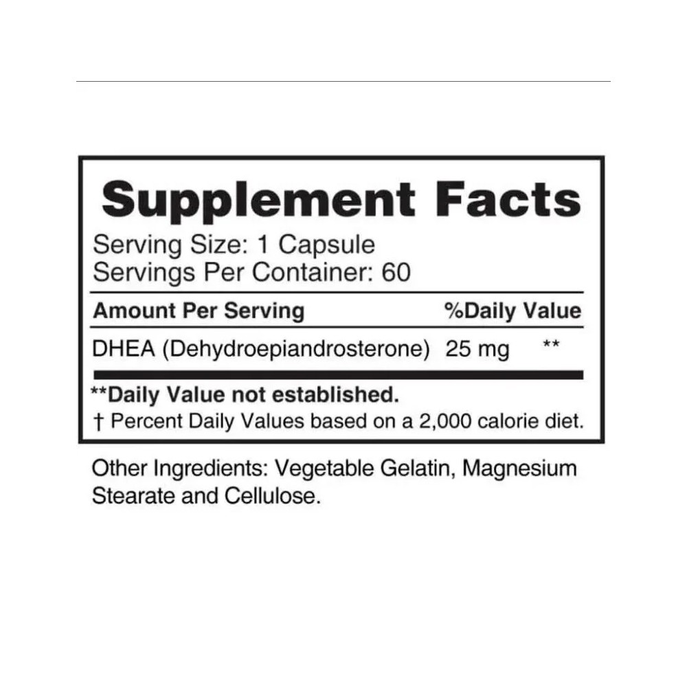 Dhea 25mg 60 Cápsulas Earths Creation Bh Suplementos 