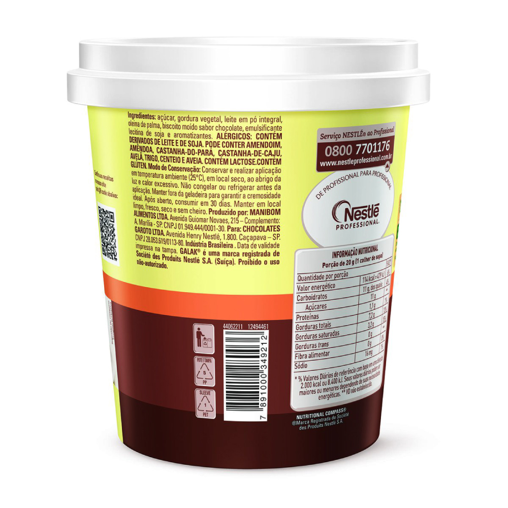 Pasta Cremosa Profissional Galak com Negresco 1,01kg Nestlé BH