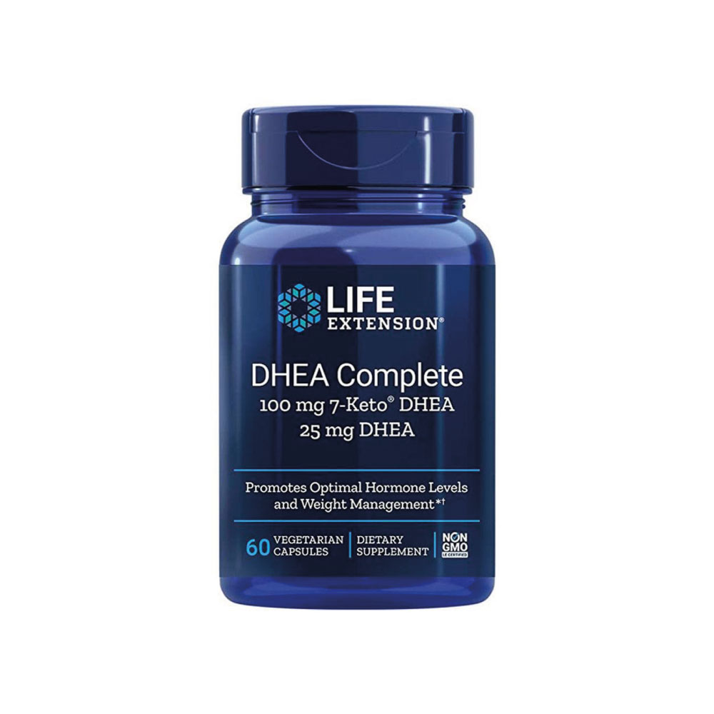 DHEA COMPLETE DHEA 25mg + 7-Keto DHEA 100mg 60 Veg Cápsulas - Life Ex ...