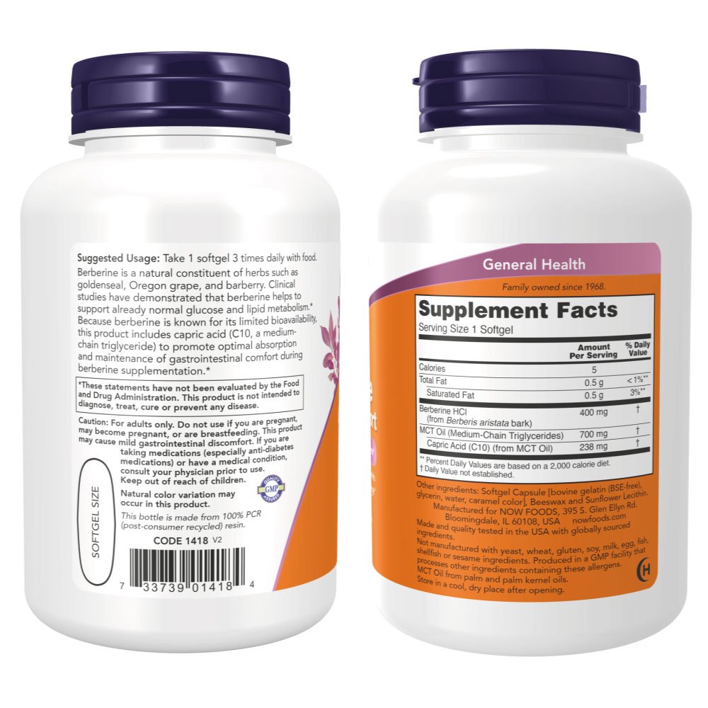 Now Foods Berberine Glucose Support - 90 Gélules - Neuf