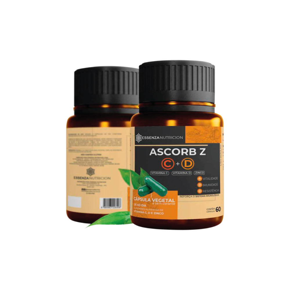 ASCORB Z C + D 60 Veg Cápsulas - Essenza Nutricion - BH Suplementos