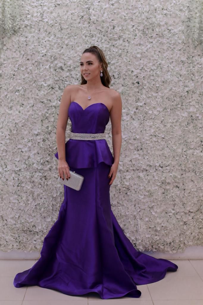 VESTIDO LONGO TOMARA QUE CAIA ROXO PEPLUM Closet das 2