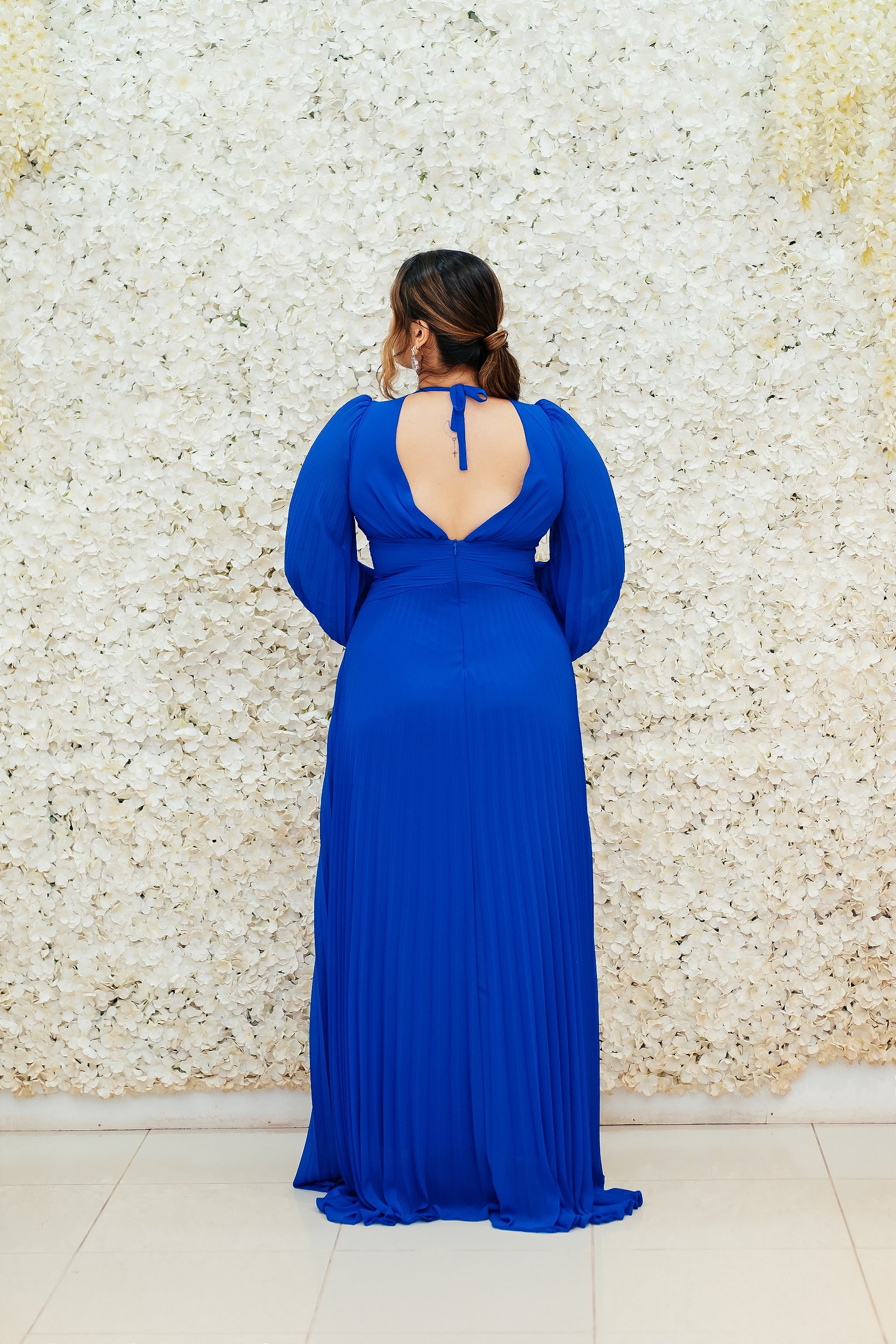 Vestido Blue Chique Plissado (XL)