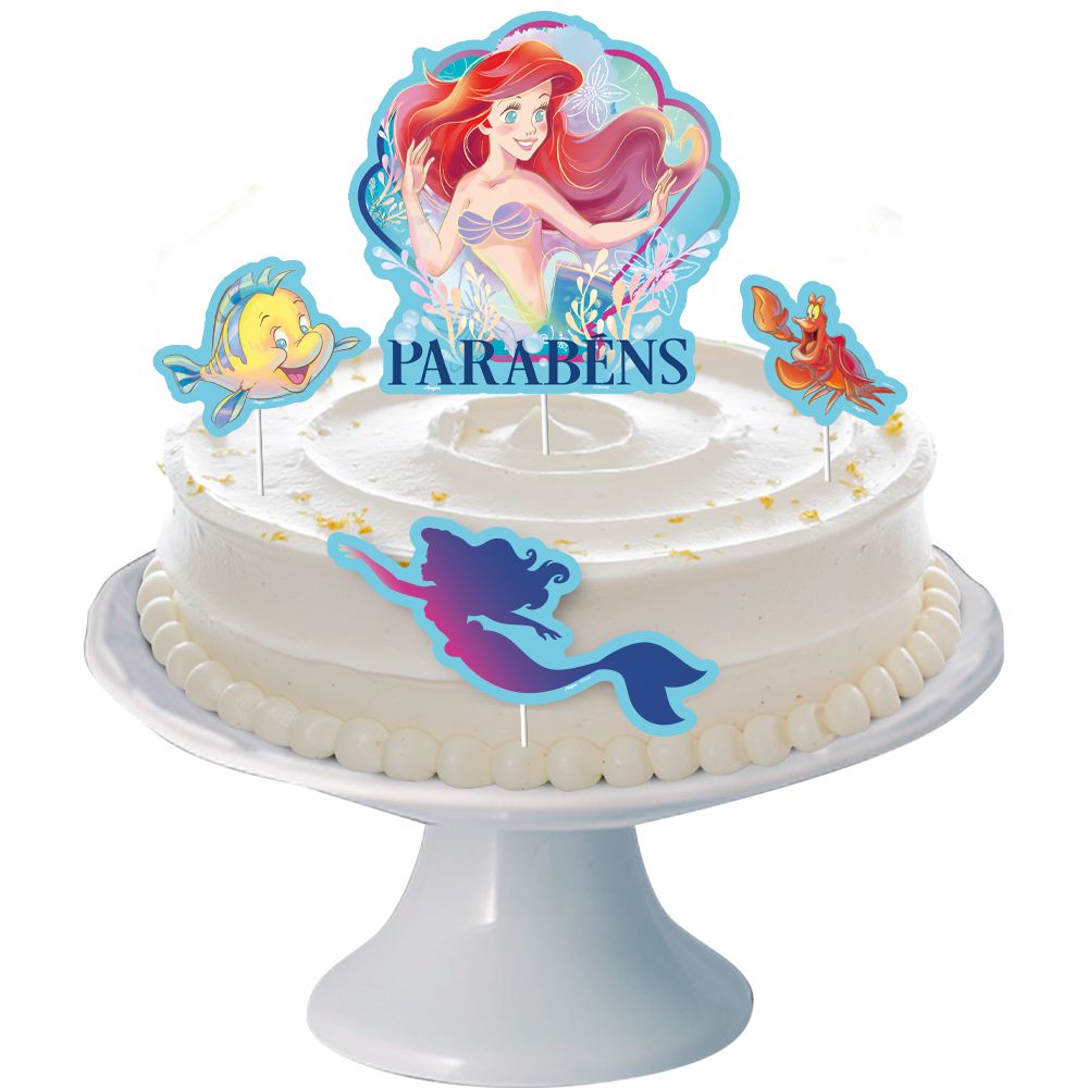 Pequena sereia  Bolo de aniversário da princesa, Bolo das