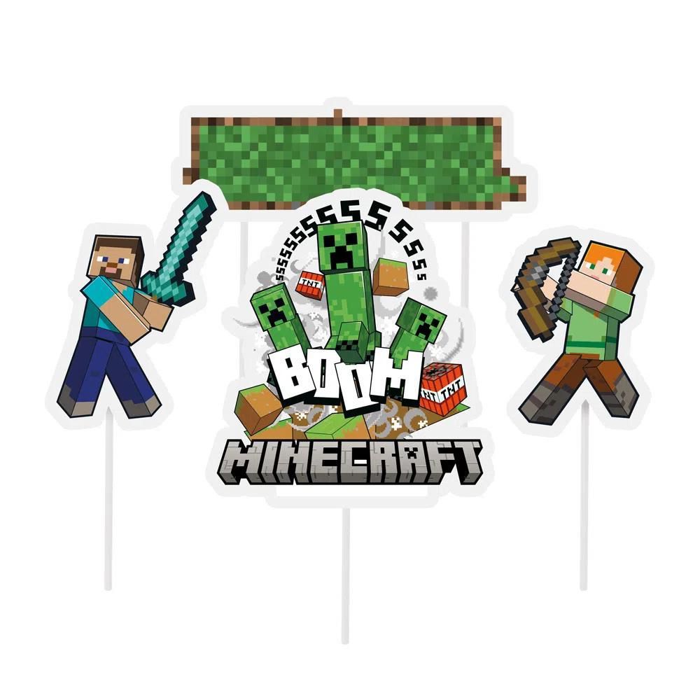 Topo Decoração de Bolo Minecraft - Fantasia Kids