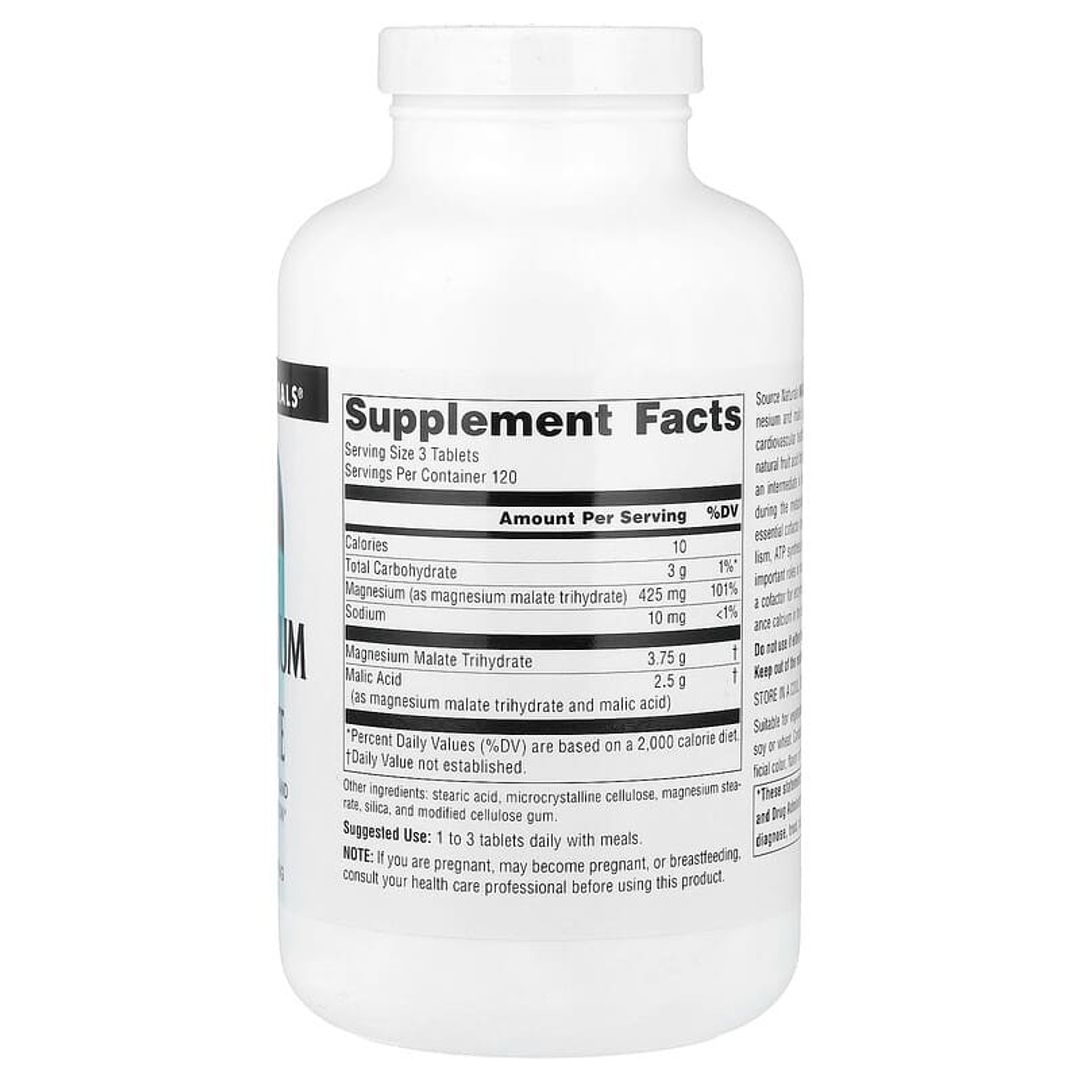 Magnésio Malate 3750mg Source Naturals | Energia e Músculos - Primo ...