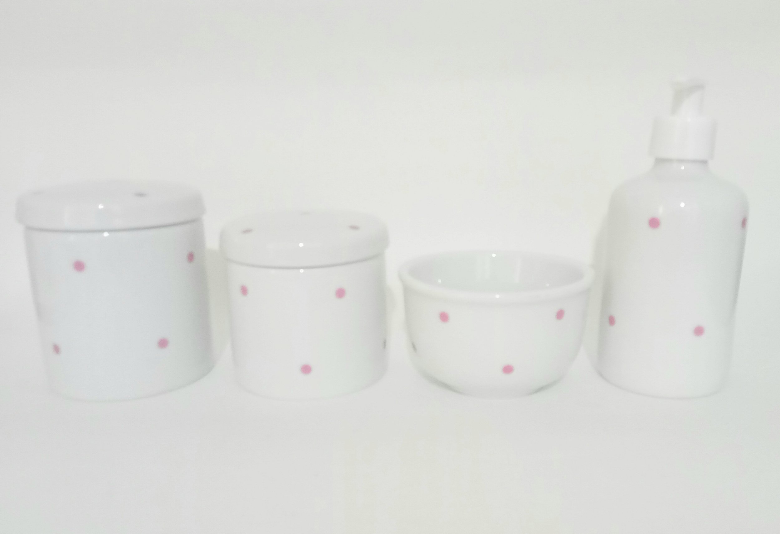 Kit Higiene para Bebê Porcelana Rosa Poá