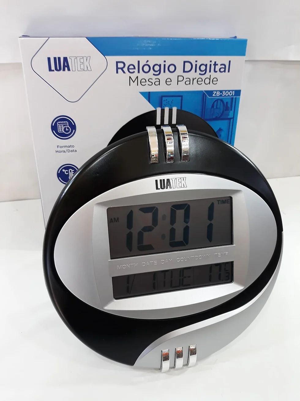 Relógio Digital Mesa E Parede- Luatek - ZB-3001 - Gringolândia