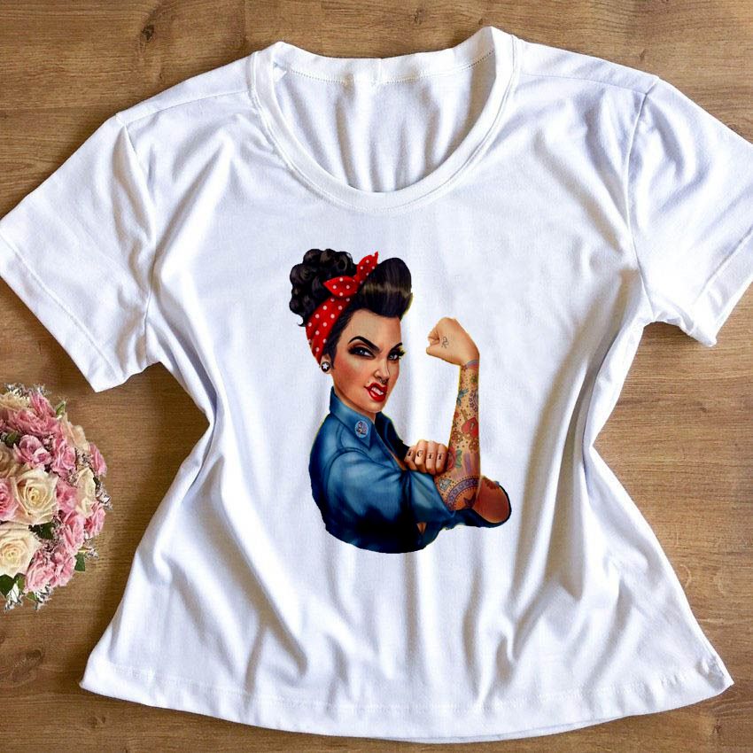 T-Shirt - Mulher Pin-Up - Linda Estampa