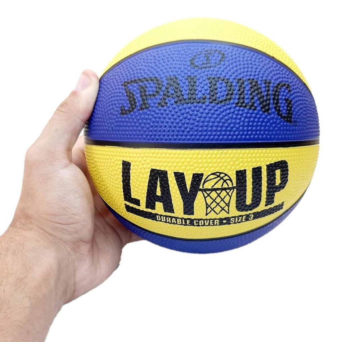 Bola de Basquete Spalding Lay-up Tamanho 7 - Amarelo e Azul