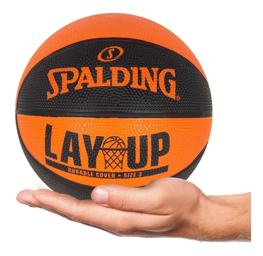 Mini Bola de Basquete Spalding Lay-up Tamanho 3 - Laranja e Preto