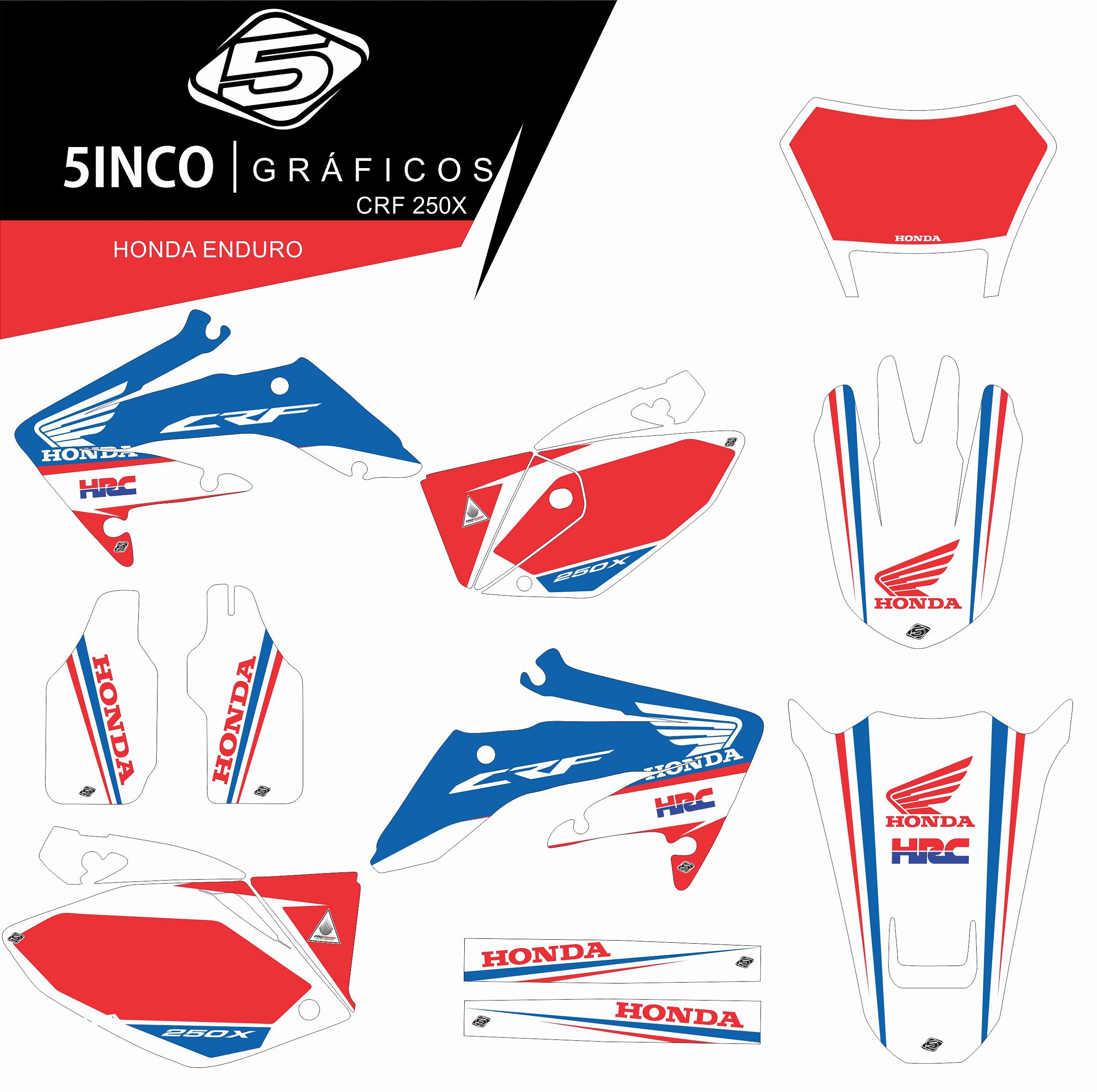 Kit gráfico adesivo CRF 230 3M Enduro e Motocross