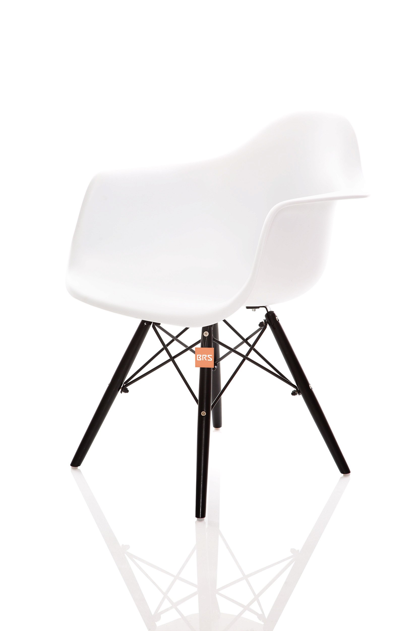 Cadeira Charles Eames Eiffel DAW - Com Braço - Branca - Black Edition - BRS  Decor