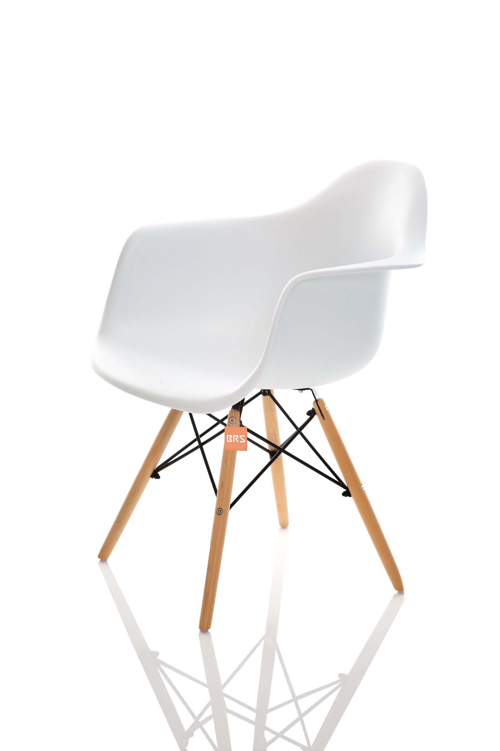 Cadeira Charles Eames Eiffel DAW Com Braço Branca - BRS Decor