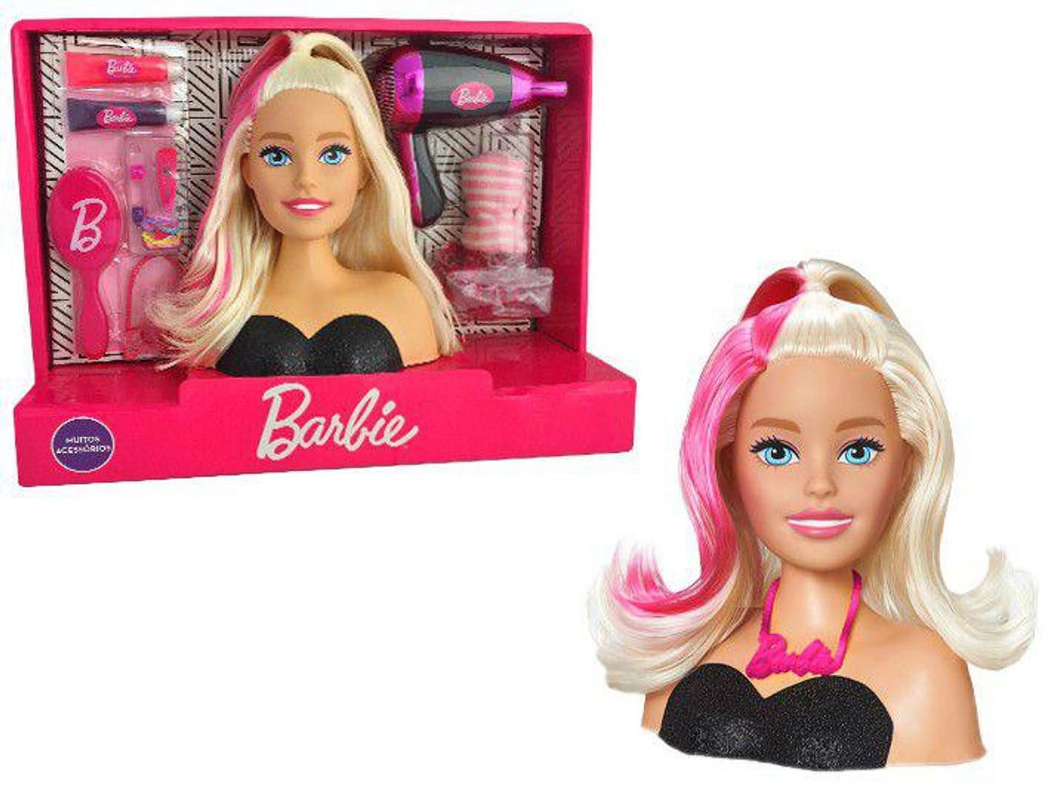 Boneca Barbie Styling Head Faces Busto Barbie Acessórios E