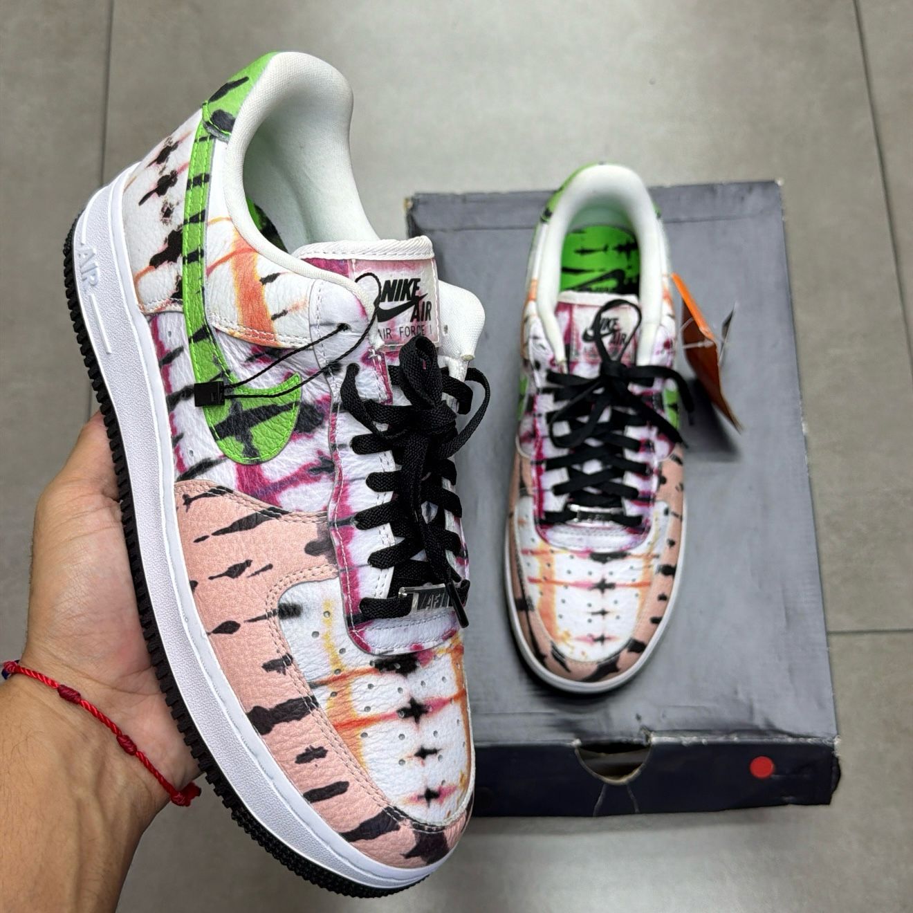TÊNIS NIKE AIR FORCE 1 BLACK TIE DYE (COMPLETO) - mercadohype