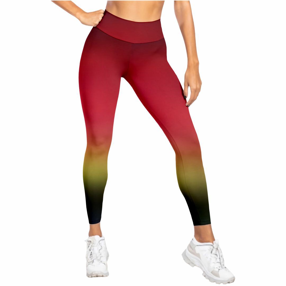 Calça Legging Estampada Degrade Vermelho amarelo - EFECT