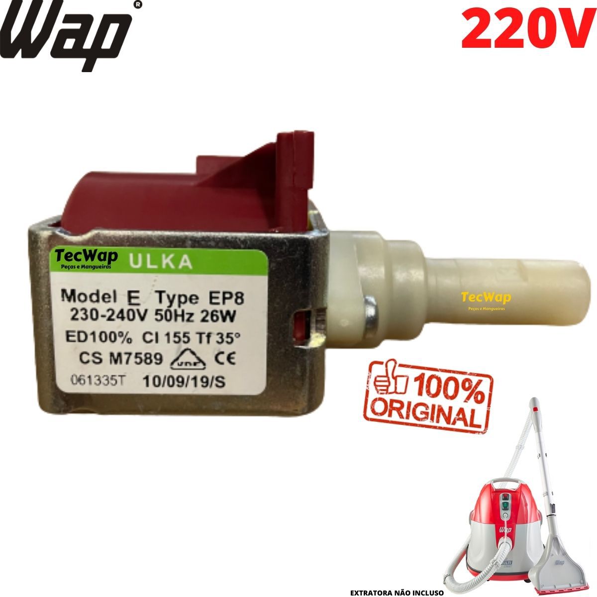 Bomba de Agua Para Extratora Wap Multi cleaner FW006293 220V - TecWap  Distribuidor de Peças