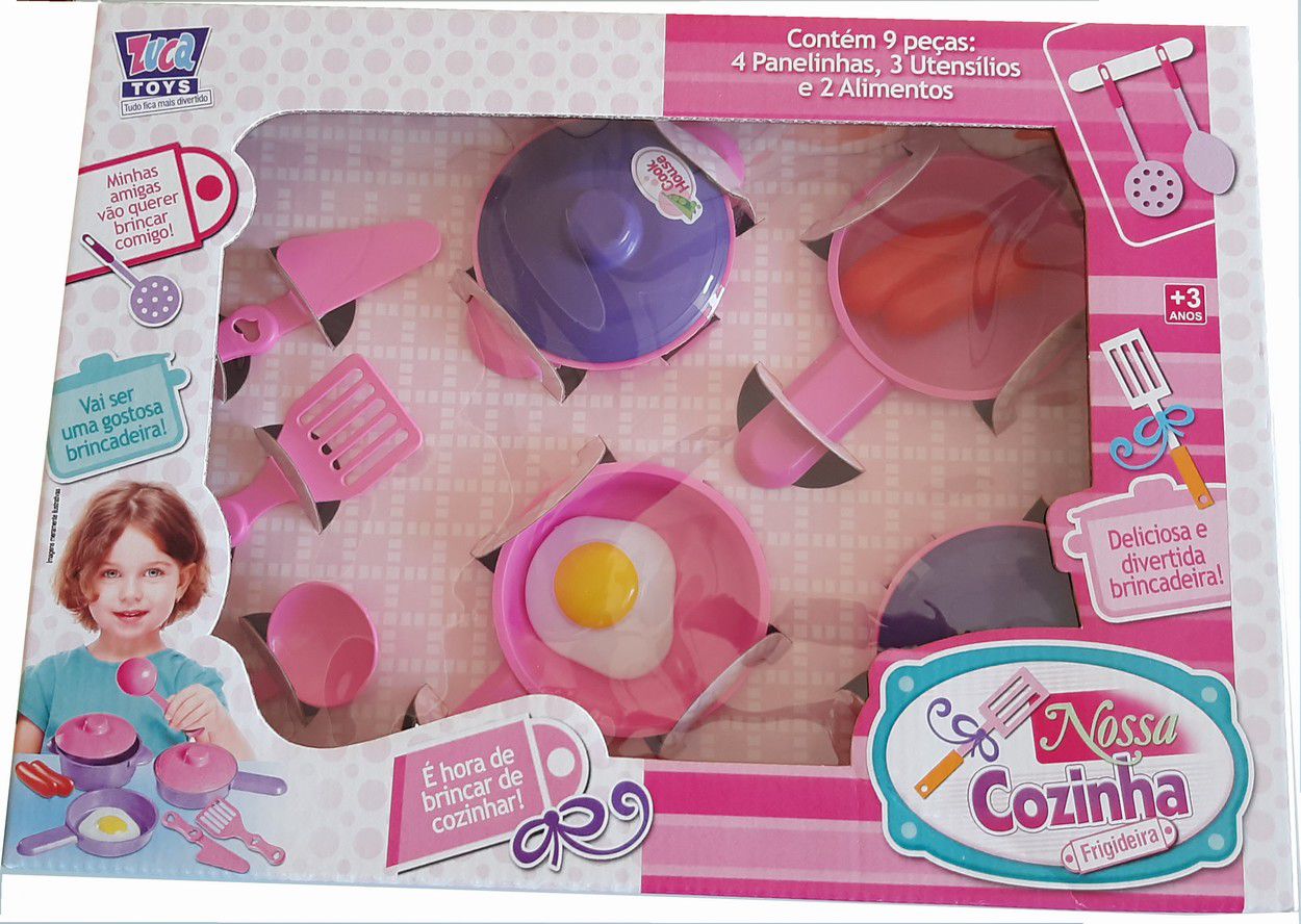 Jogo De Cozinha Infantil Kit Panelinhas e Comidinhas