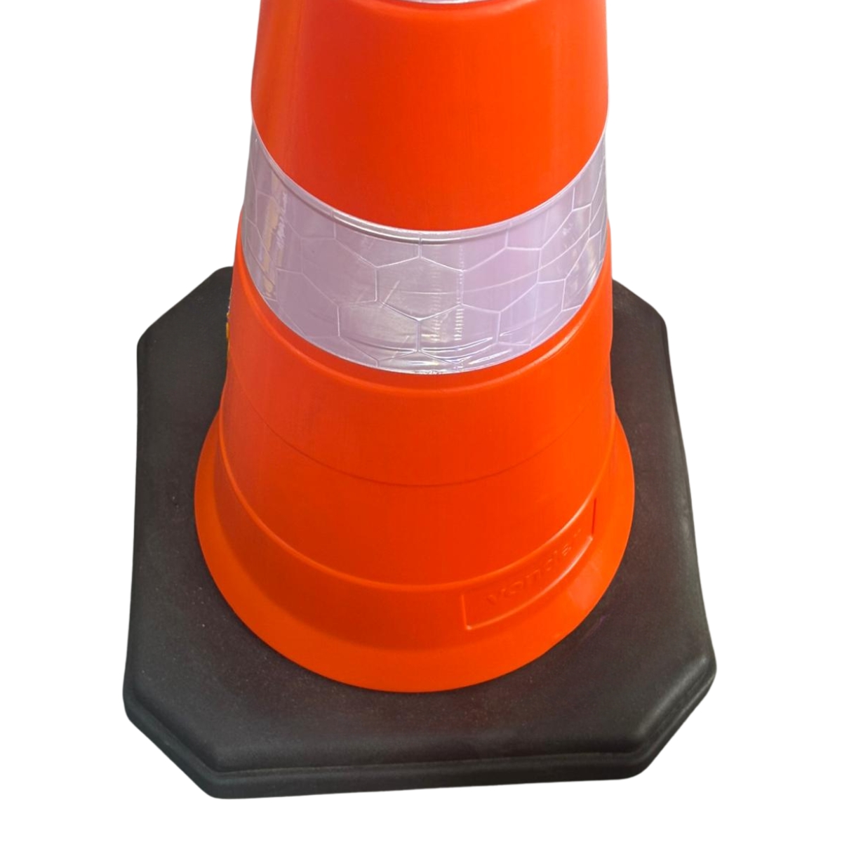 Cone de Sinalização Branco e Laranja 50cm - Bragante Ferramentas