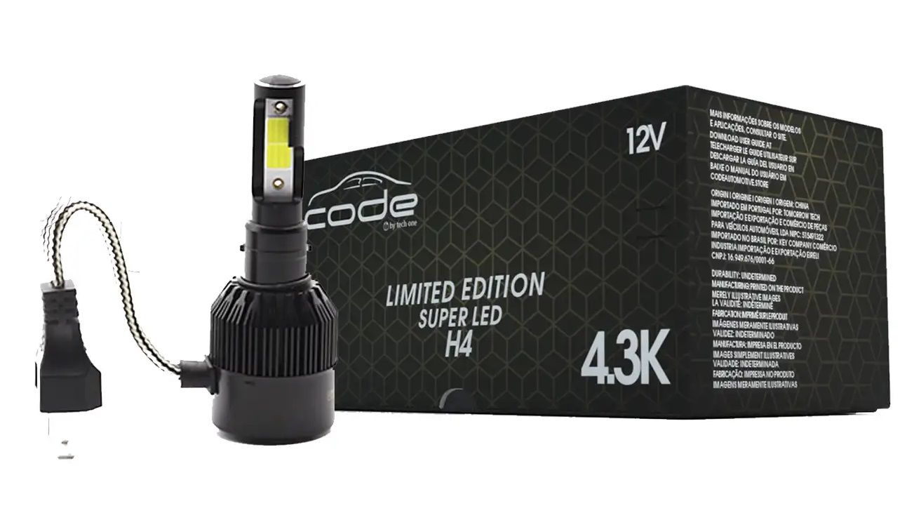 KIT LAMPADAS SUPER LED H4 CODE 4300K - MFL ACESSORIOS LTDA