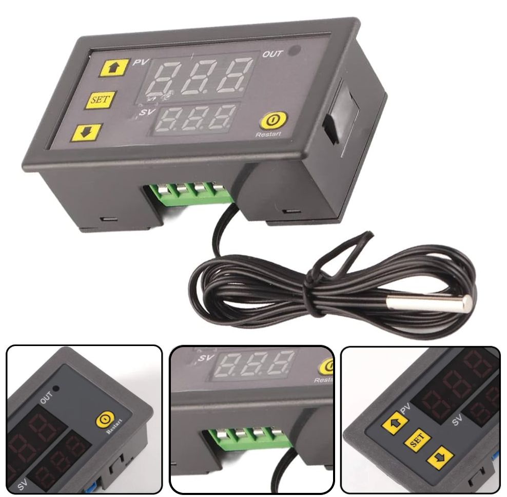 Controlador Digital De Temperatura W3230 AC 110-220V Termostato Com Display LED E Sensor (-55°C